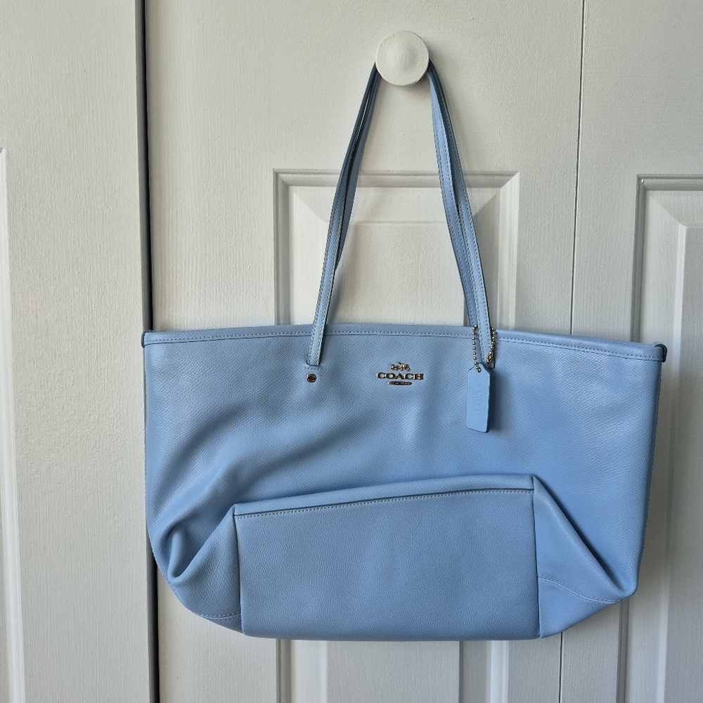 Light blue Coach tote bag